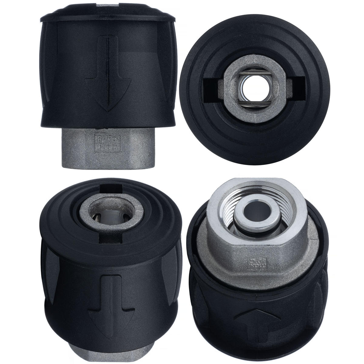 PISTOLE Hochdruck Set, 300 bar, 25 l/min, M22x1,5 Anschluss 14 mm, 1/4" Schnellkupplung, 5-tlg. Düsenset, max. 300 °C - Multicolor, Kunststoff/Metall (10/10/10cm)