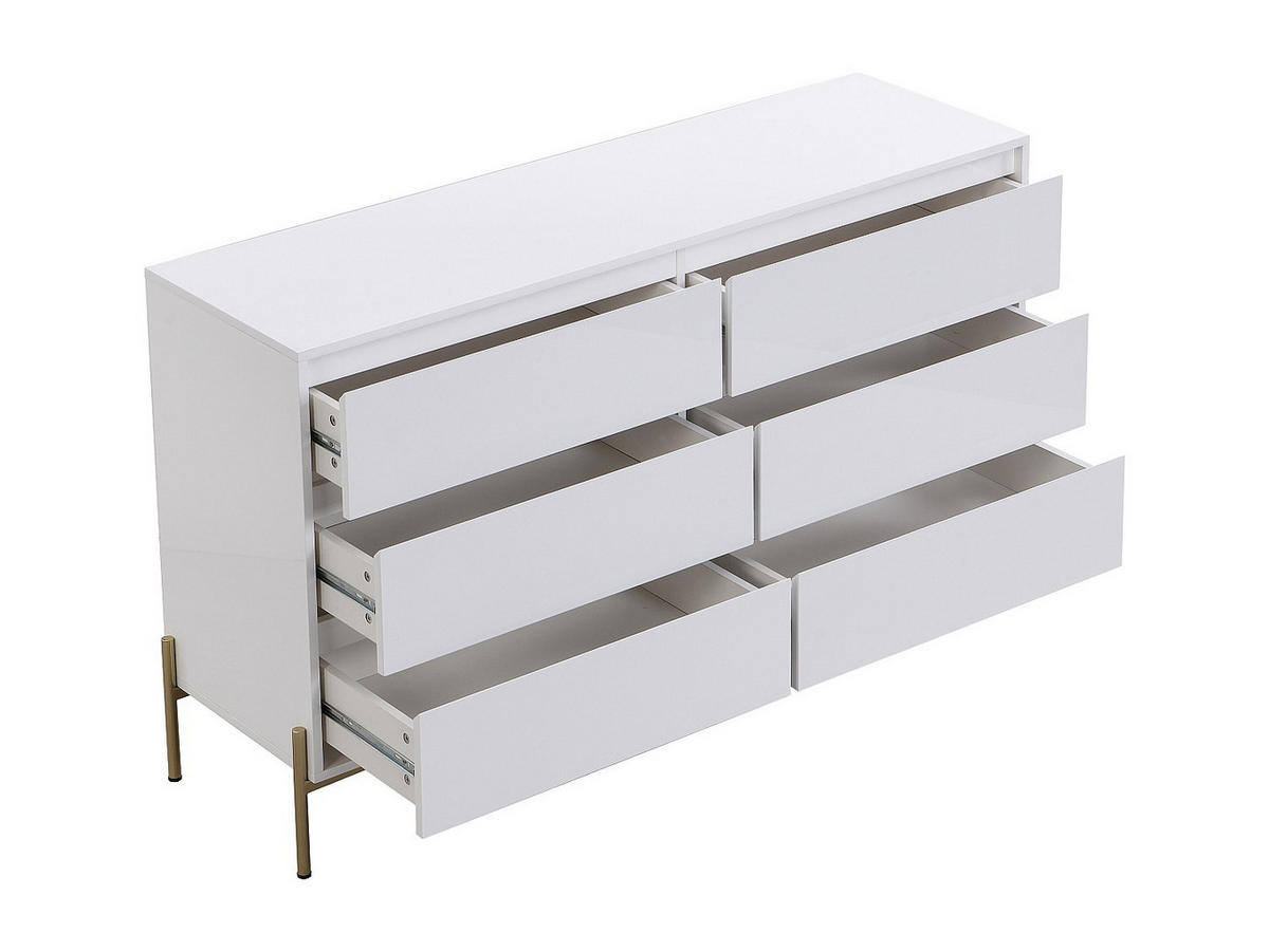 KOMMODE - 140 cm x 40 cm - holz - weiß Korasa - Weiß, Holz/Metall (140/82/40cm) - Vente-Unique