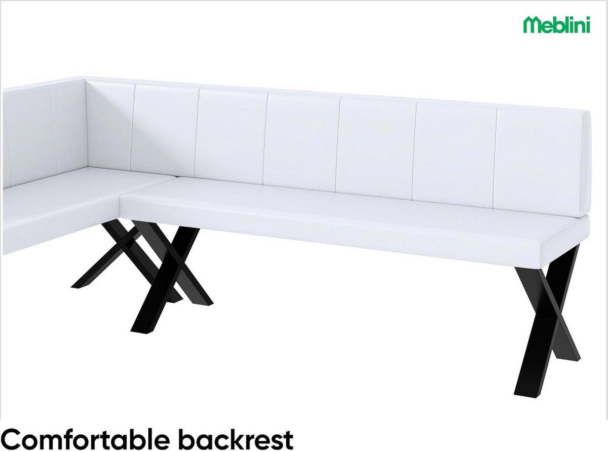 ECKBANK PETER_X - Weiß, Leder (142/196cm) - Meblini