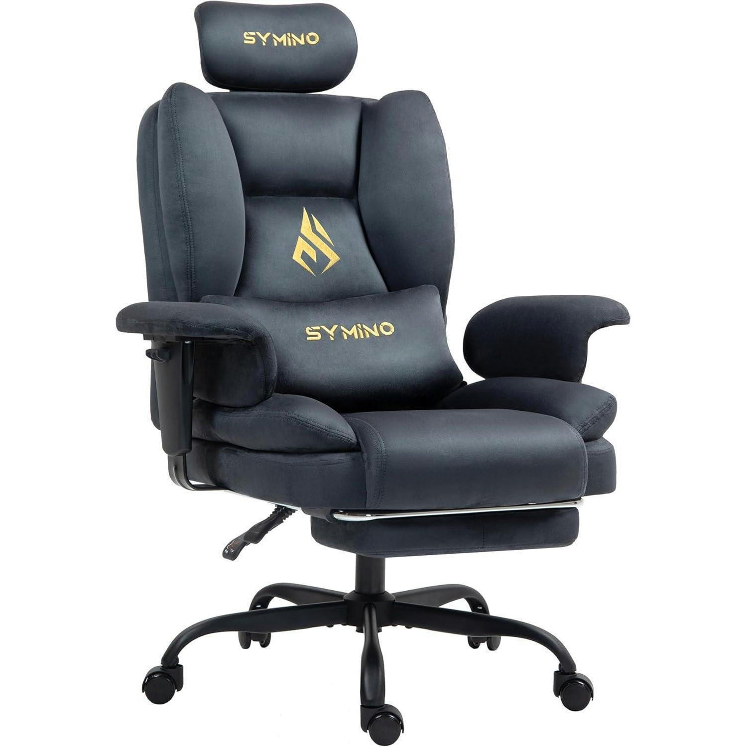 GAMING Stuhl mit Fußstütze Wildlederimitat Grau - Grau, Kunststoff (57/124/54cm)