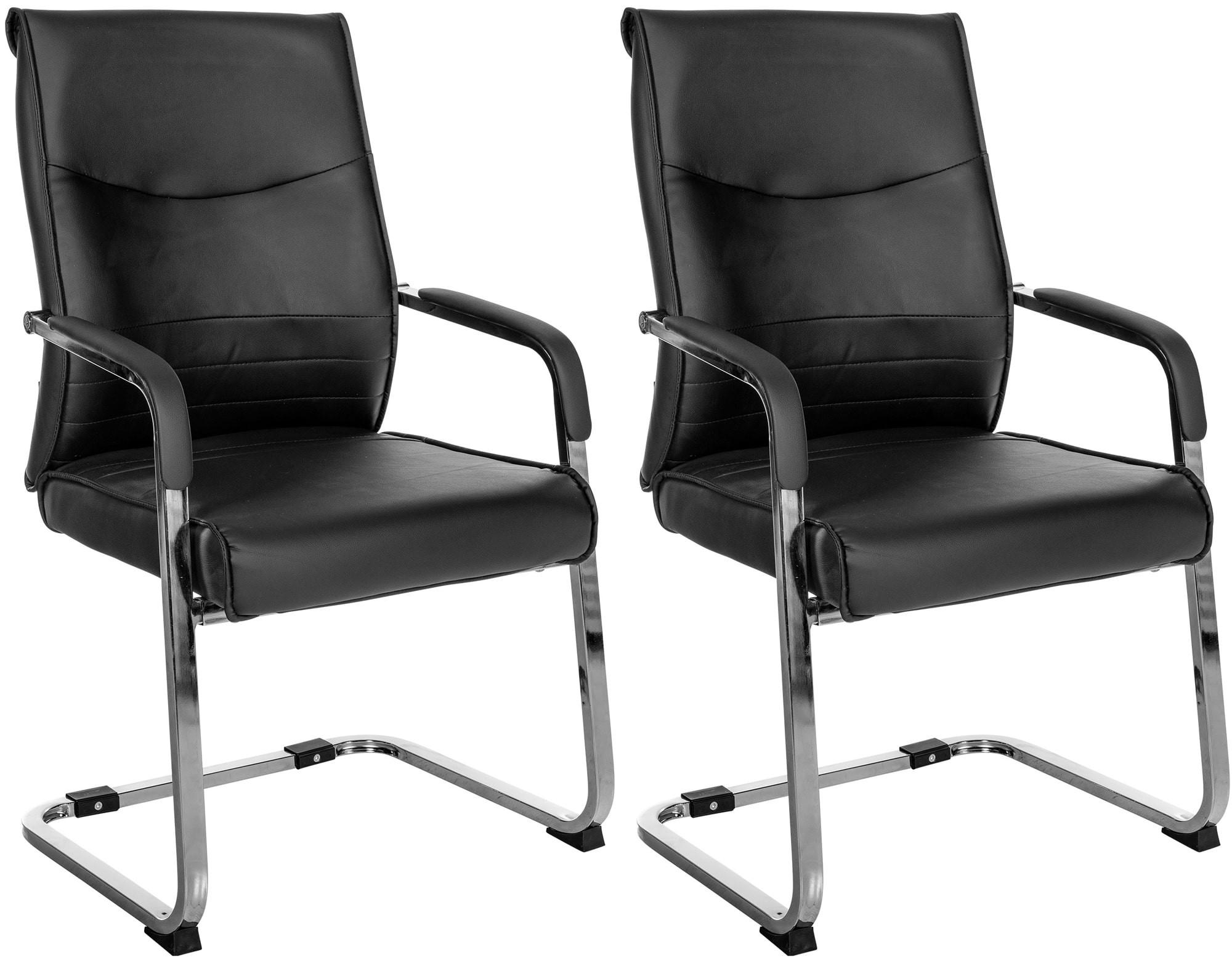 BESUCHERSTÜHLE Haarlem - 2er Set schwarz - Chromfarben/Schwarz, Textil/Metall (55/88/60cm) - TPFLiving