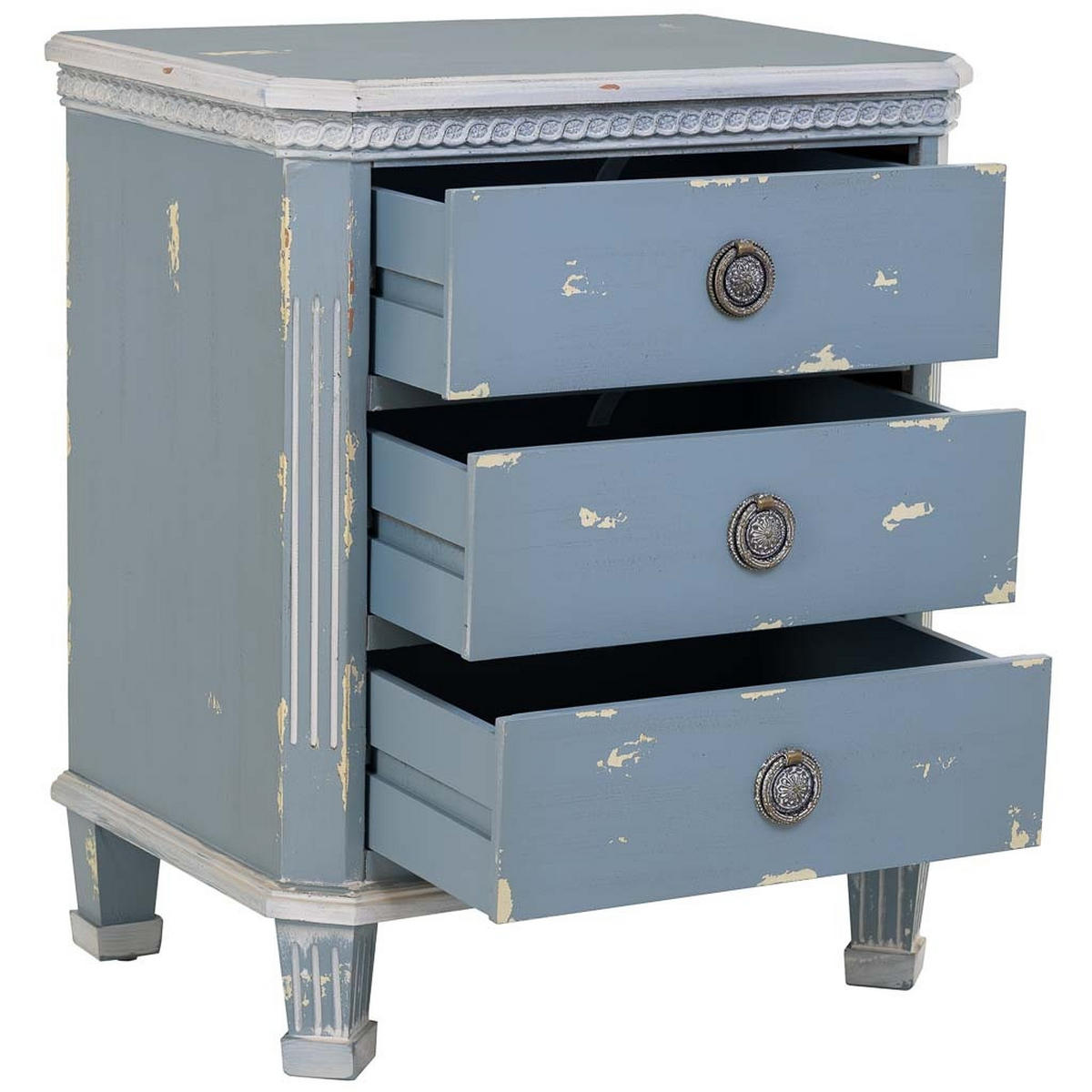 NACHTTISCH aus Holz, blau, 50x35x60cm - Blau, Holz (50/60/35cm) - Wanderlust