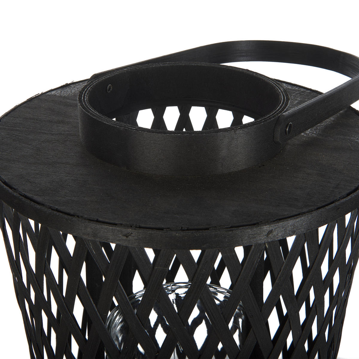 LATERNE Schwarz Mactan - Schwarz, Holz (26/58/14cm) - Beliani