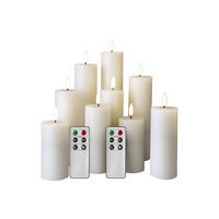 LED-KERZEN 9er-Set Weiß 5/5/22 cm - Weiß, Kunststoff (5/5/22cm) - Mobili Rebecca