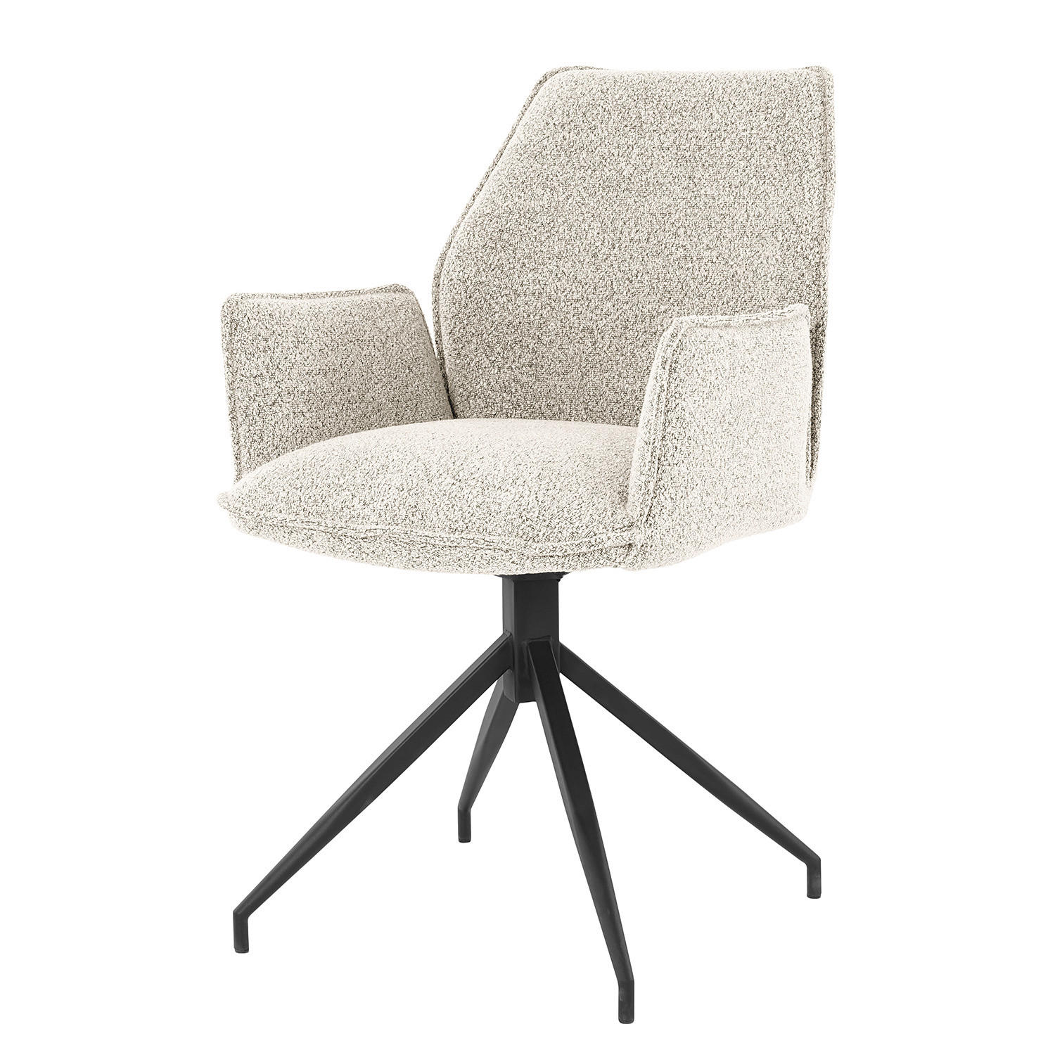 DREHBARER ARMLEHNENSTUHL - Hellgrau, Textil/Metall (58/90/60cm) - home24