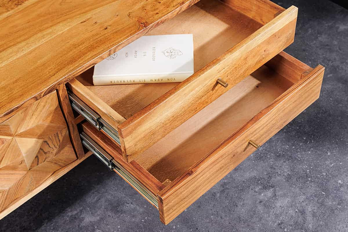 TV-LOWBOARD ALPINE Akazie Natur 145cm - Braun, Holz (145/45/35cm) - riess-ambiente