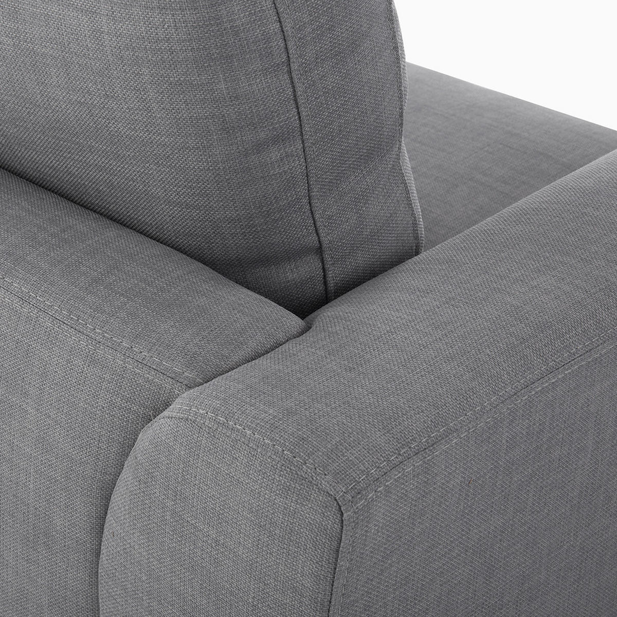 4-SITZER-ECKSOFA Polyester Grau rechtsseitig Oslo - Hellgrau, Textil (270/151cm) - Beliani