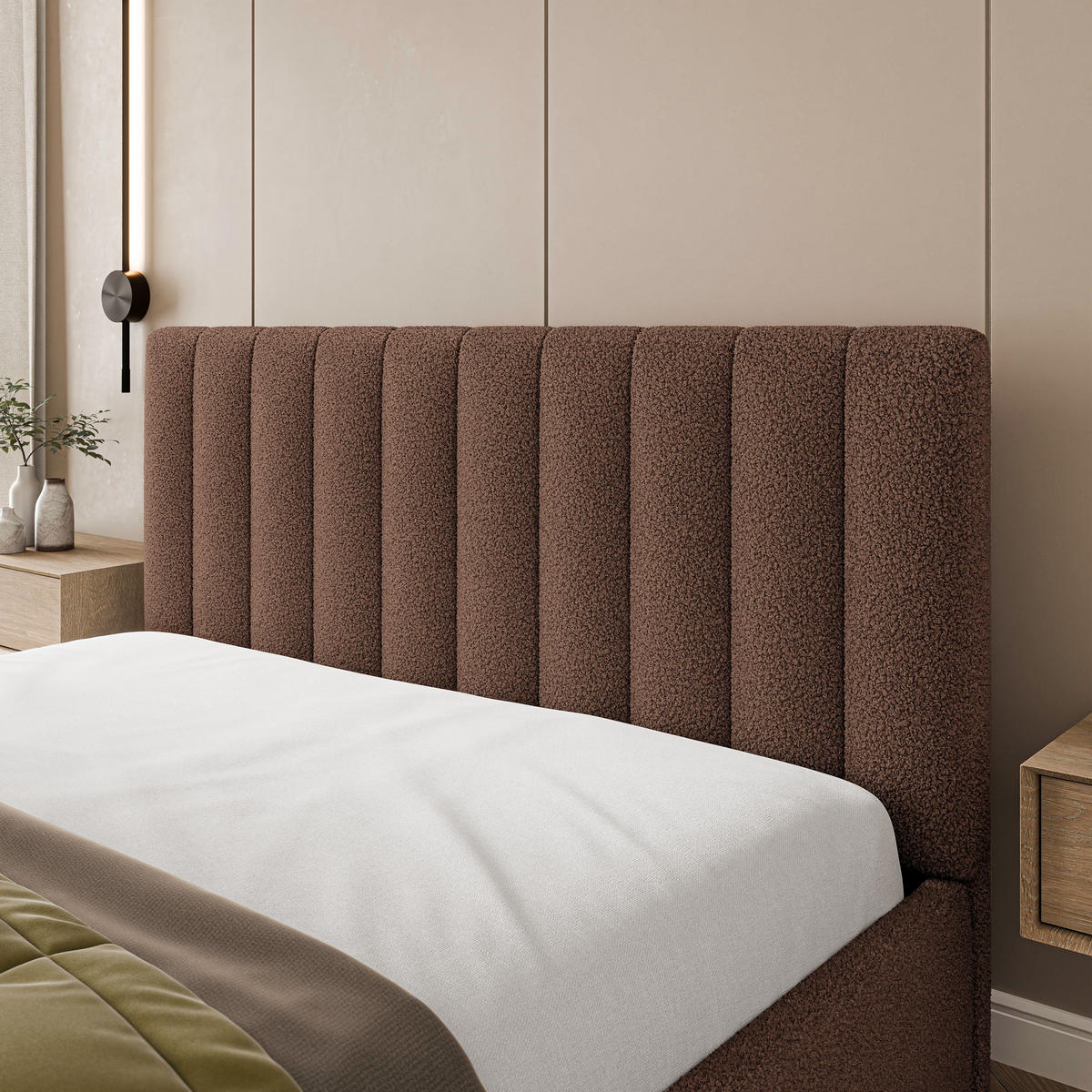 POLSTERBETT DEMERA Q 180x200 cm mit Bettkästen - Braun - Braun, Holz (180/200cm) - MASSENO