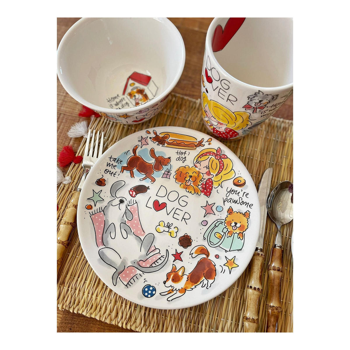 FRÜHSTÜCKSTELLER Hundeliebhaber in Bunt - 22cm - Multicolor, Keramik (21.8/21.8/2.5cm) - Blond Amsterdam