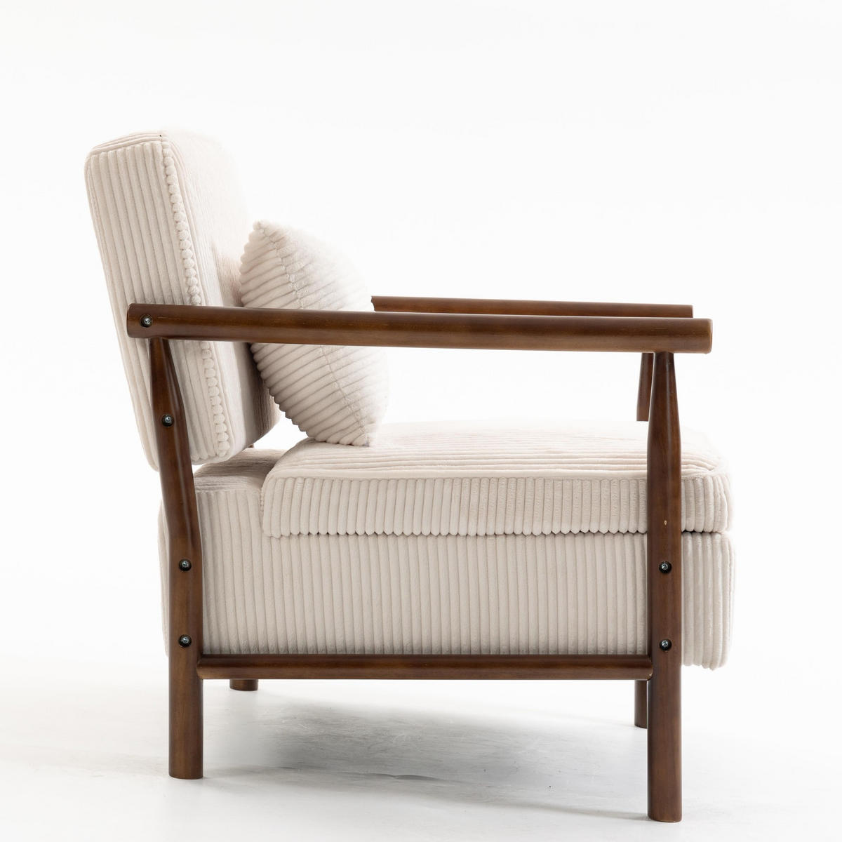 SESSEL Design Sessel,Loungesessel,Polsterstuhl,Cord,Weiß - Weiß, Textil (61/72/80cm) - LVHOM