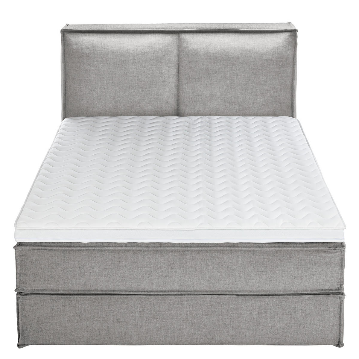 BOXSPRINGBETT mit Kopfteil - Premium - Grau, Textil (160/200cm) - home24