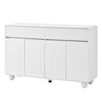 SIDEBOARD DE-37610 140/38/89 cm mit bogenförmigen Türen Weiß - Weiß, Holzwerkstoff (140/89/38cm) - ComfortXL