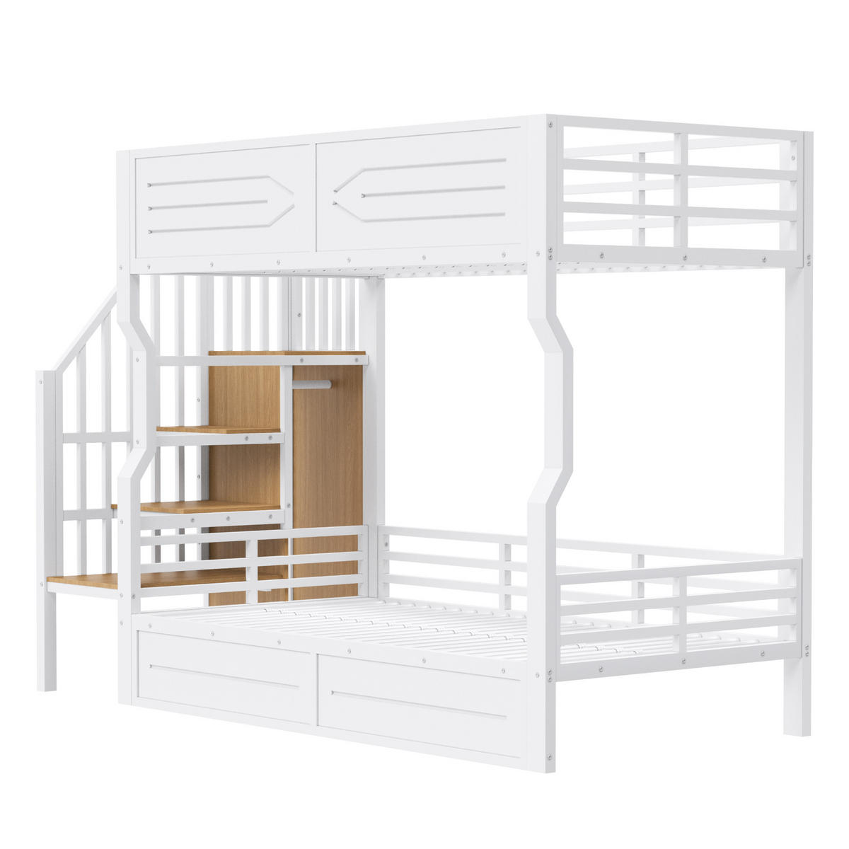HOCHBETT 90x200 cm LED Stauraum weiß - Weiß, Holzwerkstoff (90/200cm) - Fortuna Lai