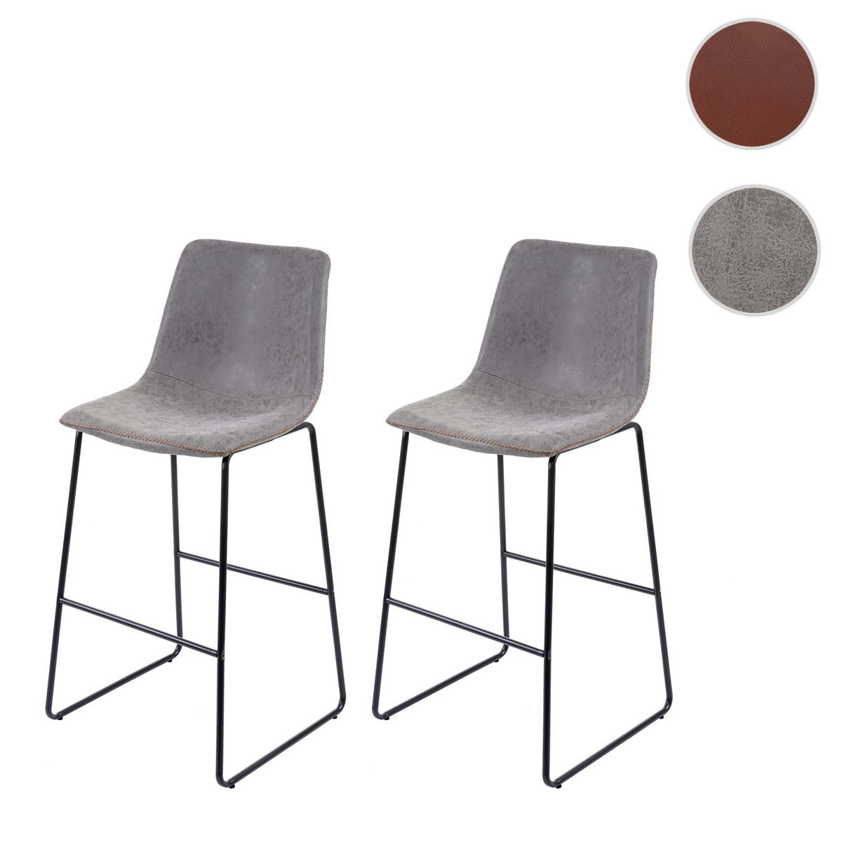 BARHOCKER Grau 2er-Set - Grau, Textil (52/109/51cm) - MCW
