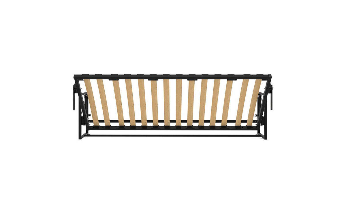 WANDBETT Morphy Classik Modulares SizeFlex- und TypeFlex-System - 200x90 Horizontal - Schwarz, Holz/Metall (200/90cm) - WallBedKing