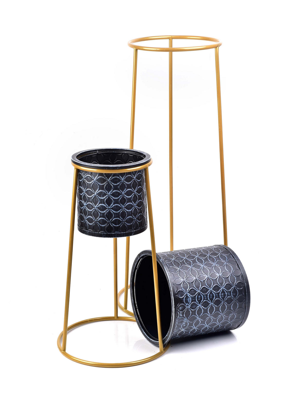 BLUMENTÖPFEN Swen Blau 35/35 cm Metall - Dunkelblau, Metall (35cm) - Mondex