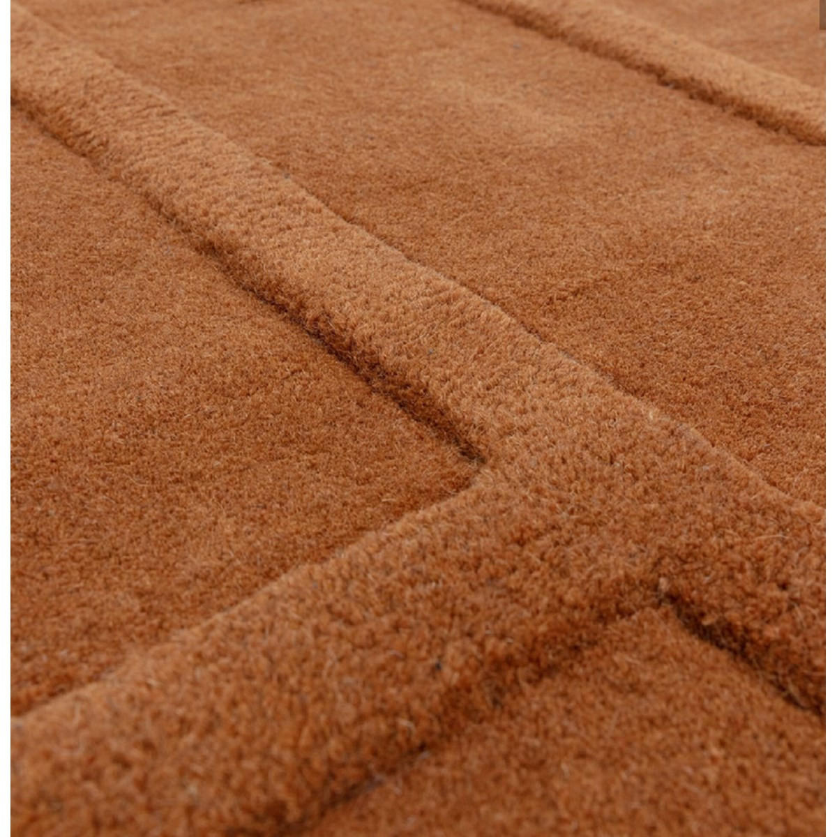 TEPPICH Moderner handgetufteter aus reiner Wolle für Wohn- und Schlafzimmer ZEMA Orange 120 x 170 cm - Orange, Naturmaterialien (120/170cm) - Novatrend