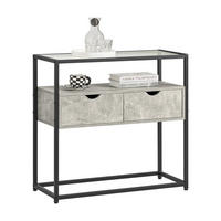 SIDEBOARD Grau - Grau, Glas/Holzwerkstoff (81/78/35cm) - SoBuy