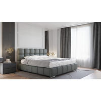 POLSTERBETT Bliss 180 x 200 cm mit Bettkasten und Lattenrost, Taschenfederkernmatratze mit Kokos 20cm - dunkelgrau - Dunkelgrau, Holz (180/200cm) - Homesy