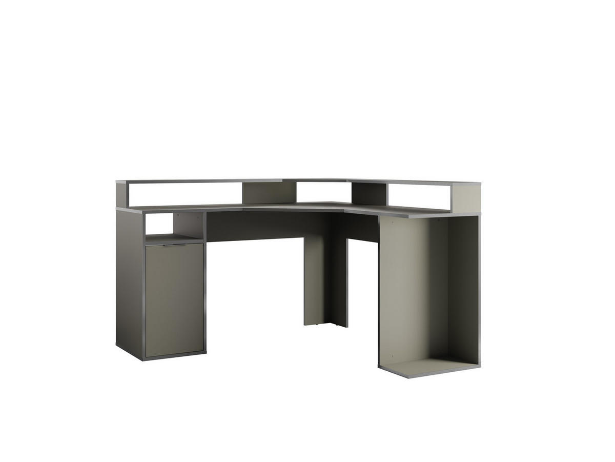 SCHREIBTISCH OBSIDIAN 139x139x88,7 cm Bürotisch Computertisch, Graphitfarben - Graphitfarben, Holzwerkstoff (139/139/88.7cm) - MASSENO