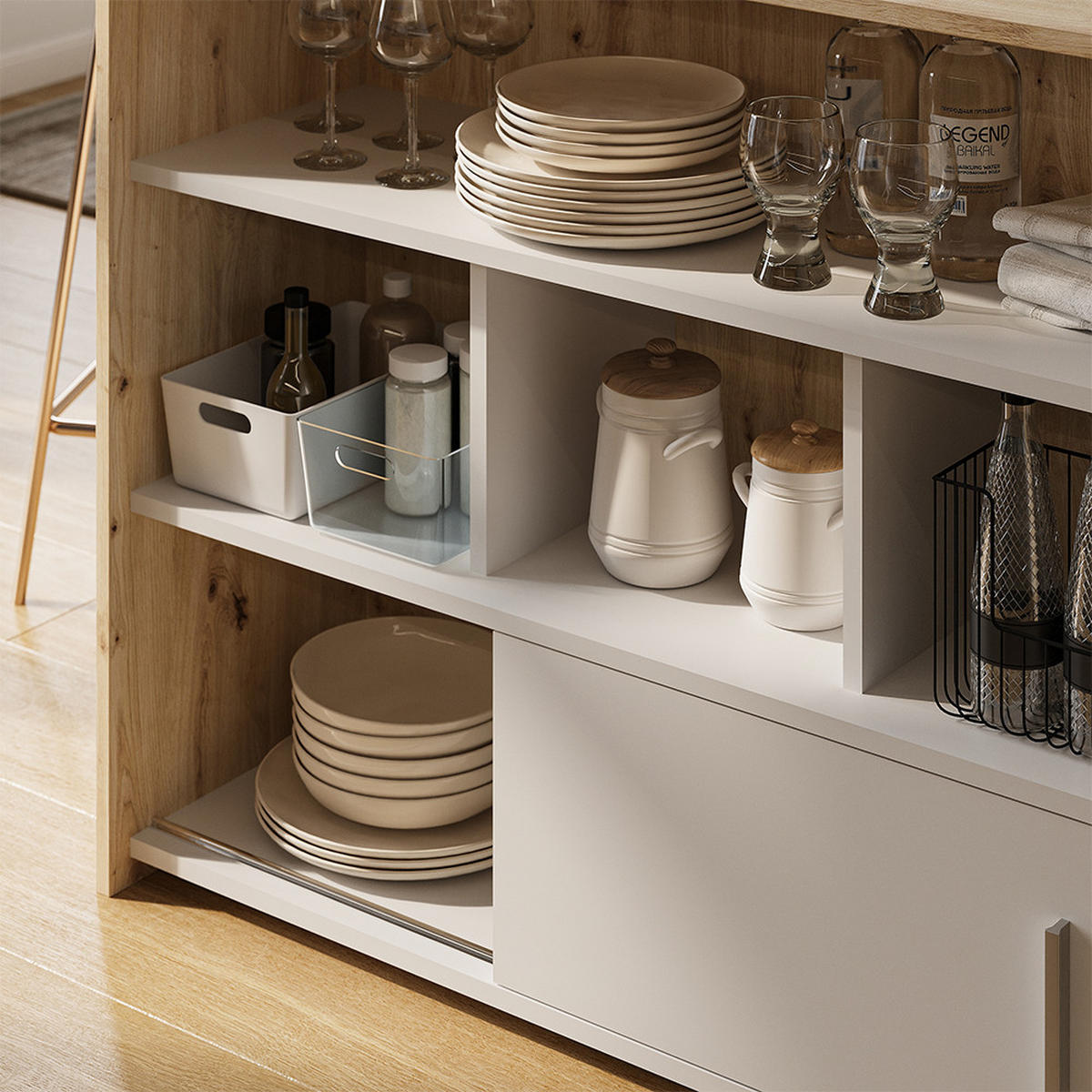 BARTISCH Aventi, Artisan-Eiche/Weiß, 105 x 70 cm - Eiche Artisan/Weiß, Holzwerkstoff (70/105/85.5cm) - Vicco