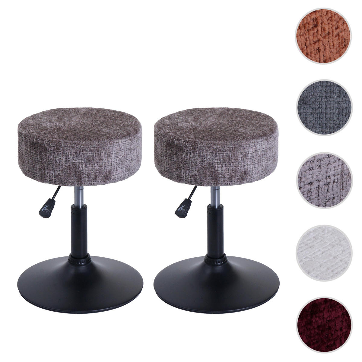 HOCKER Braun 2er-Set - Braun, Textil (37/57/37cm) - MCW