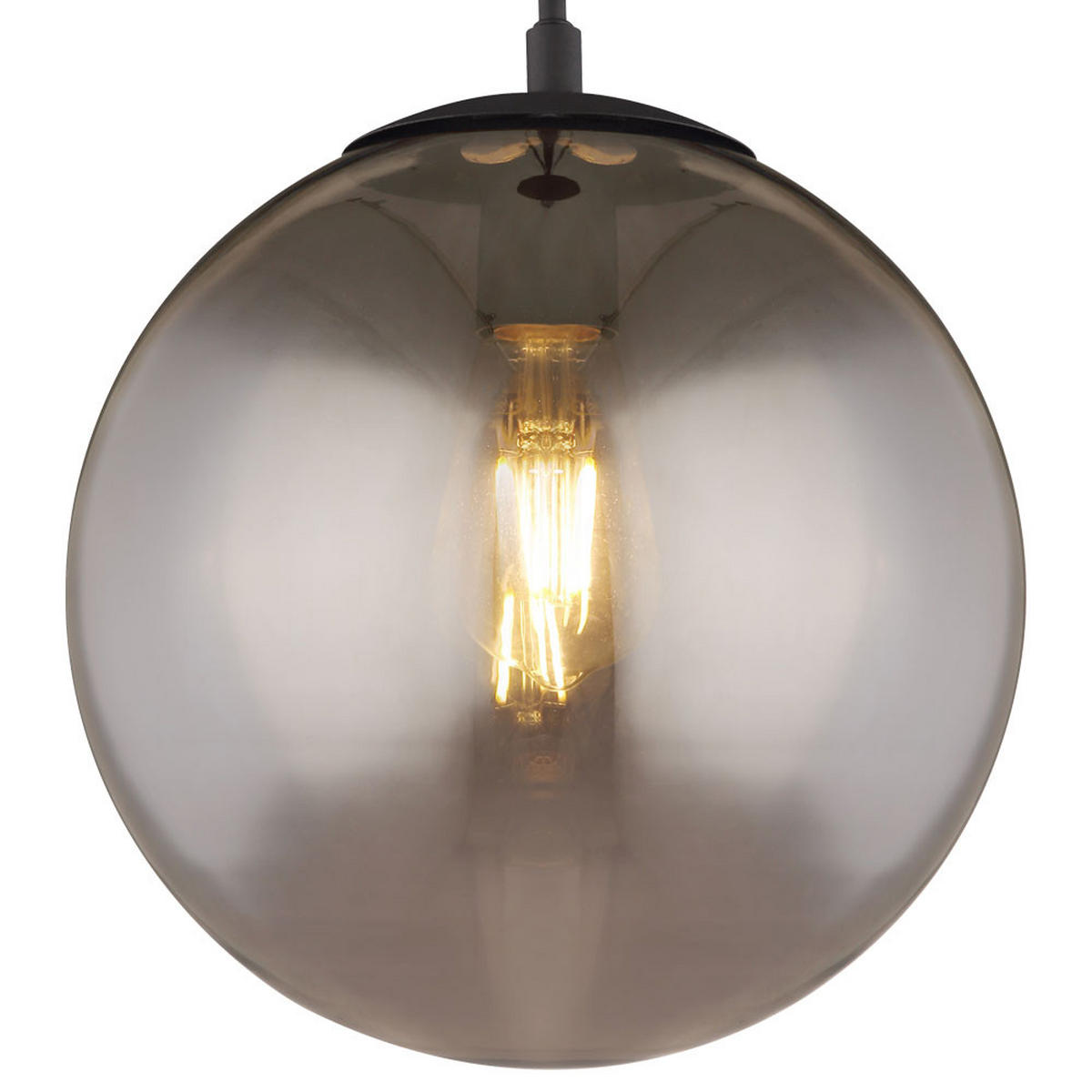 LED HÄNGELAMPE Glas Rauchfarben Schwarz Matt - Schwarz, Glas (30/30/120cm)