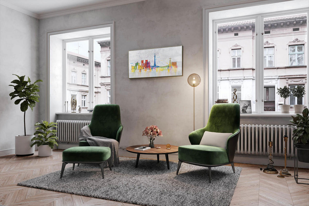 ACRYLBILD HANDGEMALT 120/60 cm - Multicolor/Grau, Holz/Textil (1.7/60cm) - KUNSTLOFT