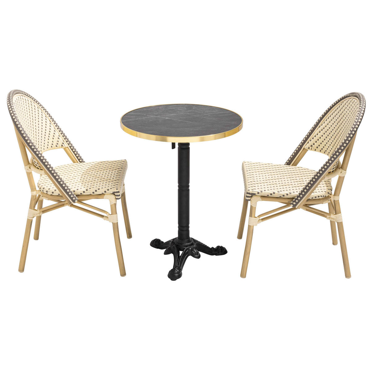 GARTENSET 3-tlg., Grau - Grau, Holzwerkstoff - Oviala