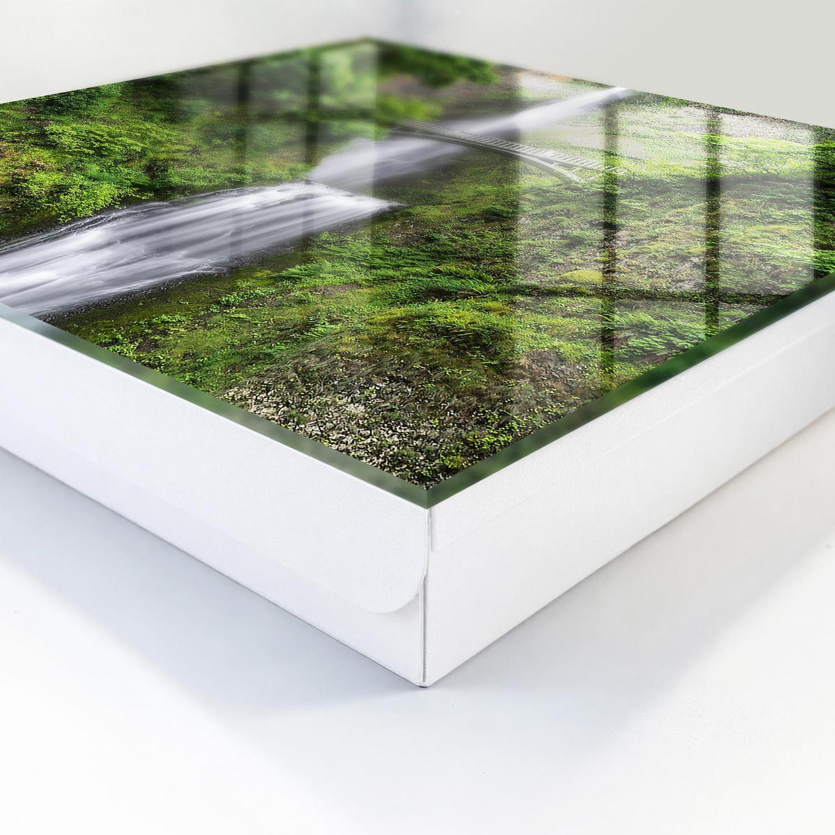 SCHLÜSSELBOX Weiß 30x30 cm – Türöffnung nach rechts - Natürliche Harmonie - Grün, Metall (30/30/5cm) - TULUP