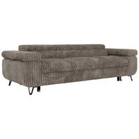 TROJMIESTNA POHOVKA PETER 3 s rozkládací funkcí - Svetlohnedá Manšester - svetlohnedá/čierna, kov/textil (262/76/99cm) - MKS