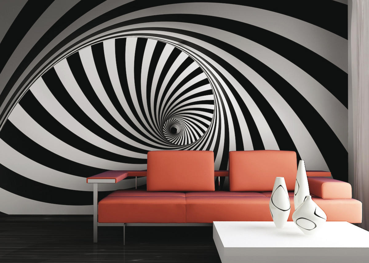 FOTOTAPETE 3D Muster 375 x 270 cm - Schwarz, Papier (375/270cm) - Sanders & Sanders