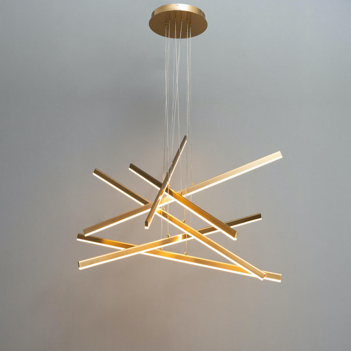 HÄNGELEUCHTE Cynthia, Gold / Messing, 150cm - Goldfarben, Metall (106/106/150cm) - KOSILUM