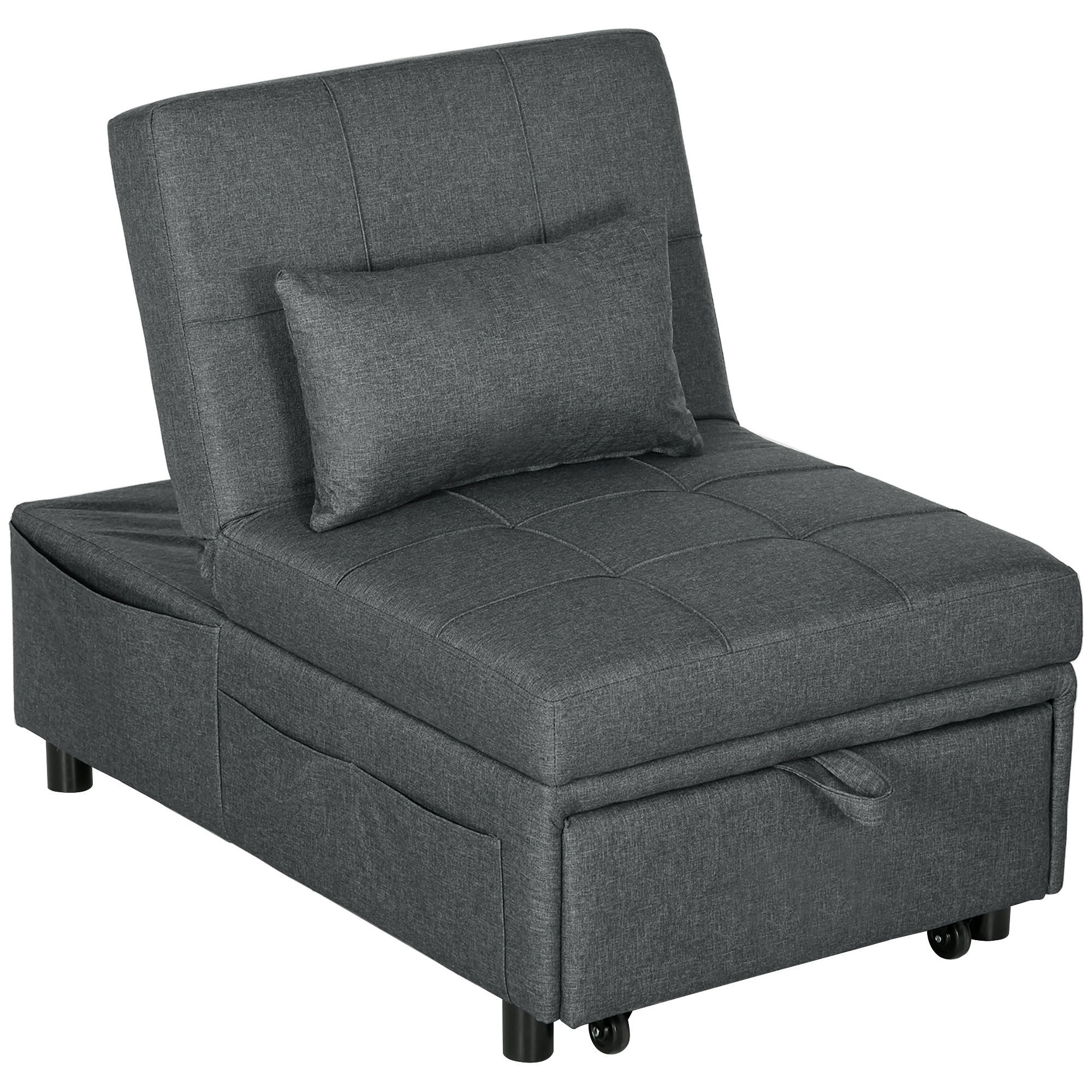 Homcom Schlafsessel Dunkelgrau 104x43x65.5 cm