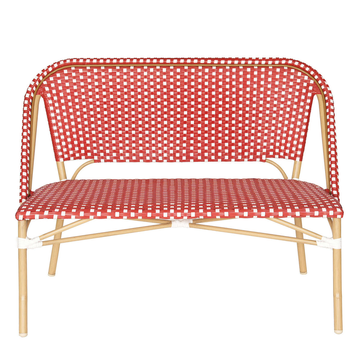 GARTENBANK, Rot - Rot, Metall (112/83/56cm) - Oviala