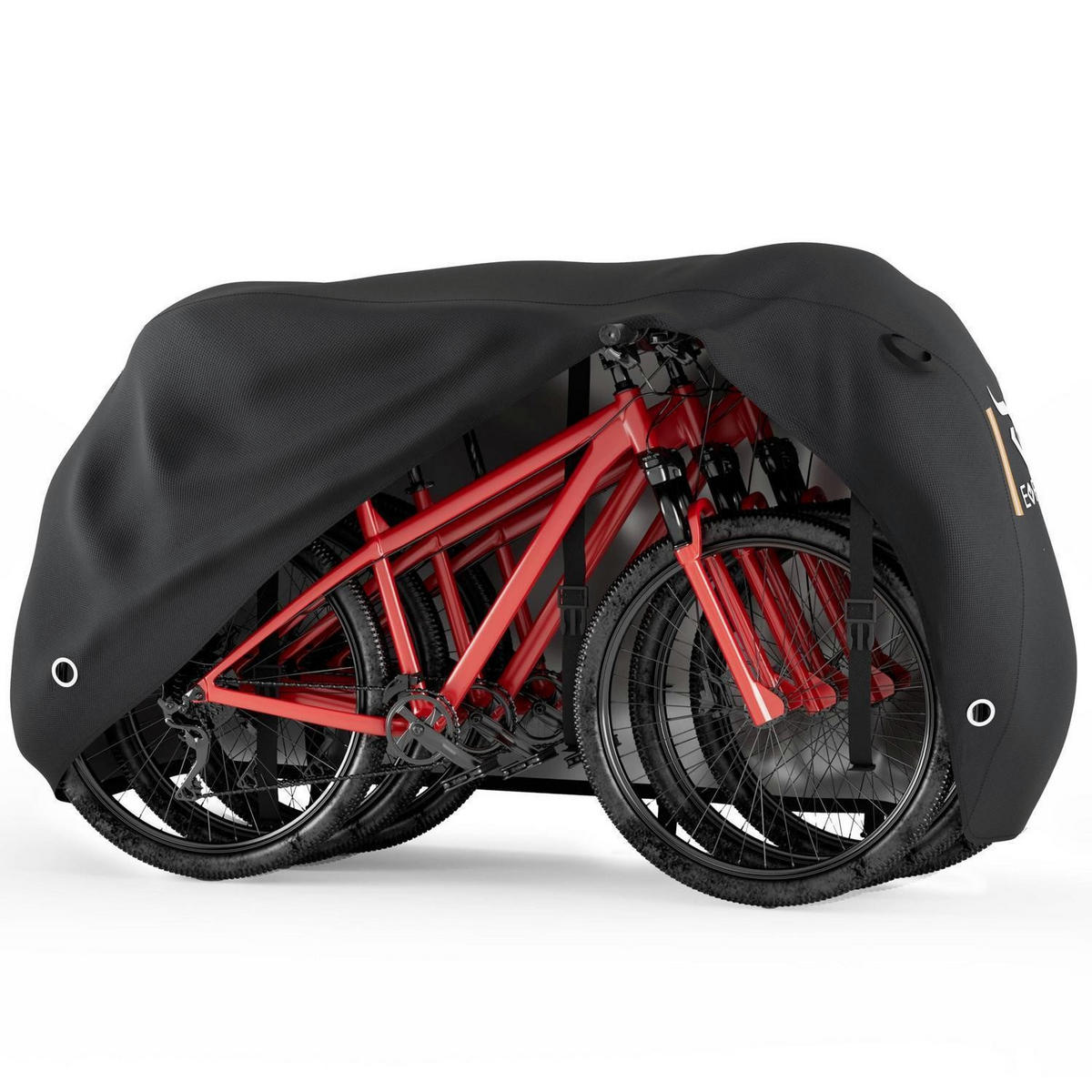FAHRRADABDECKUNG für 2-3 Fahrräder 221 x 119 x 119 cm wasserdicht 420D-Gewebe - Schwarz, Textil (119/119/221cm)