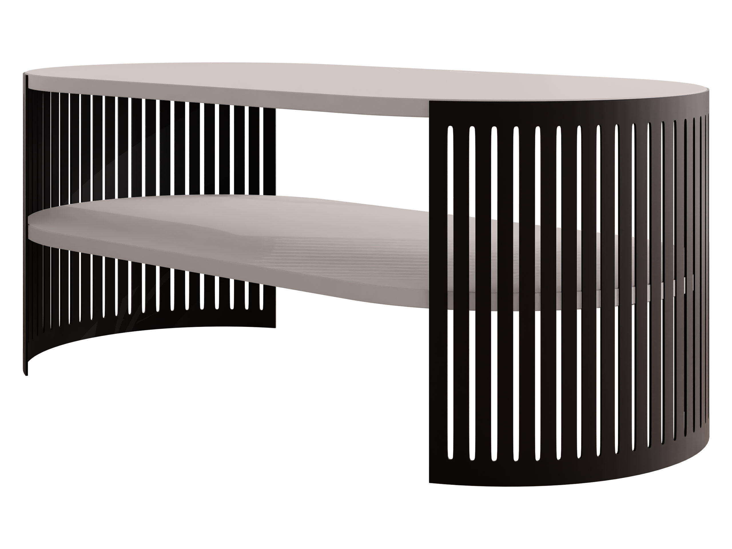 COUCHSITCH Fikoli Oval I - Kaschmir/Schwarz, Holzwerkstoff/Metall (100/50/40cm) - MIRJAN24