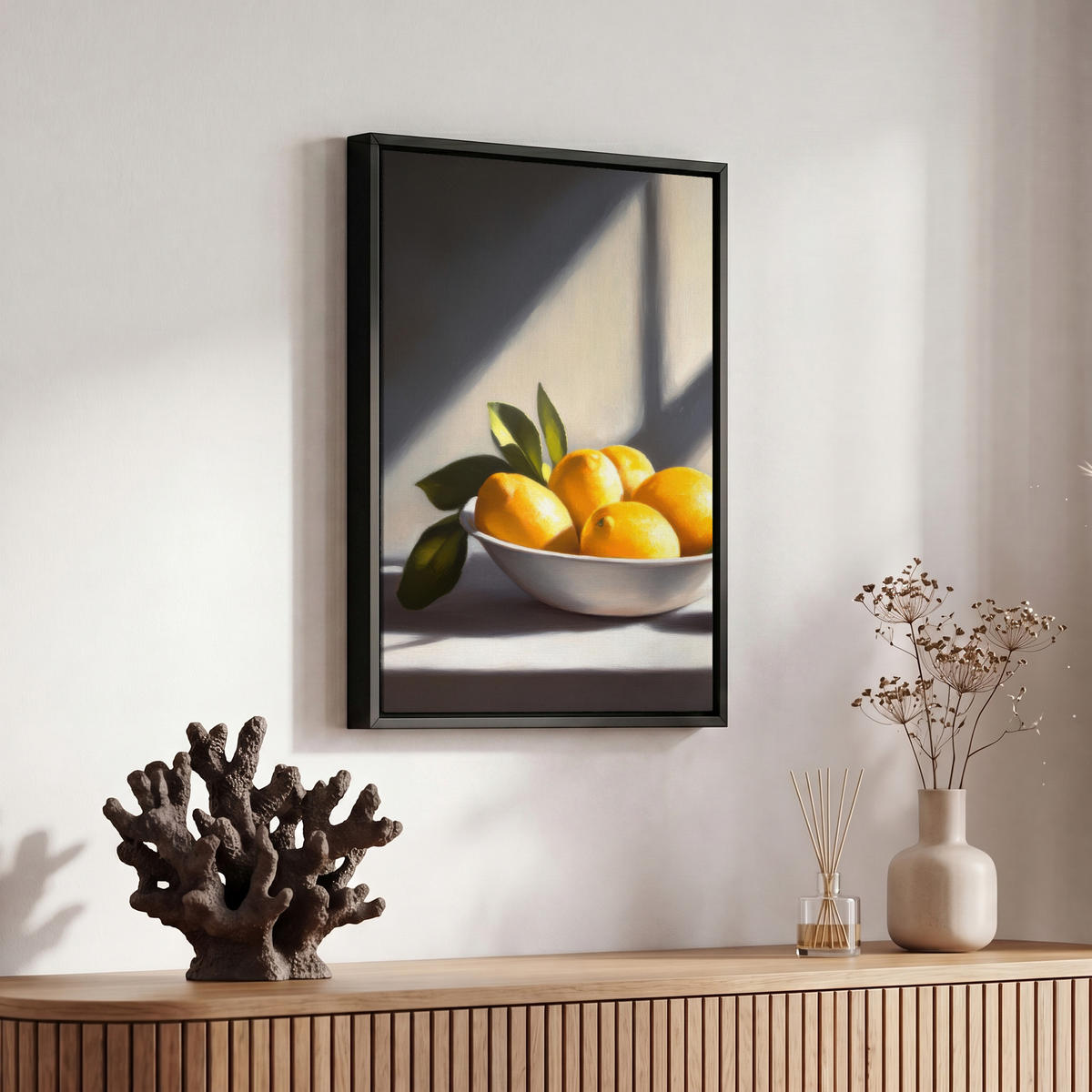 LEINWAND Bilder mit Rahmen - Zitronen - Stilleben - Gelb - 20x30 - Gelb, Textil (20/30cm) - MuchoWow