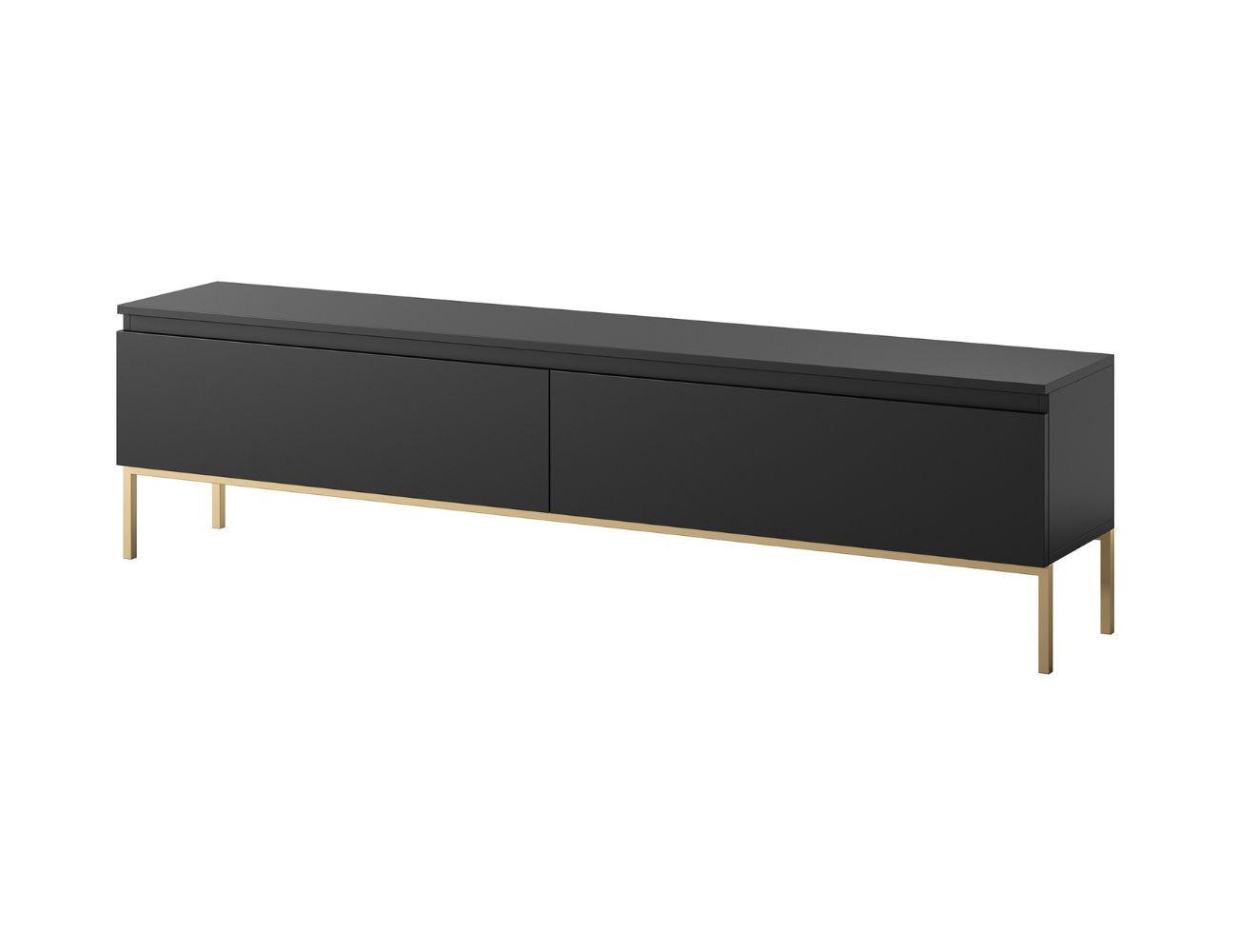TV-SCHRANK Bemmi Schwarz mit goldenen Metallbeinen 175 cm - Goldfarben/Schwarz, Holzwerkstoff/Metall (175/46/32cm) - Selsey