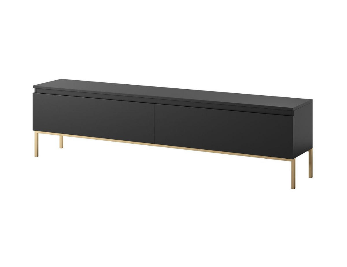 TV-SCHRANK Bemmi Schwarz mit goldenen Metallbeinen 175 cm - Goldfarben/Schwarz, Holzwerkstoff/Metall (175/46/32cm) - Selsey