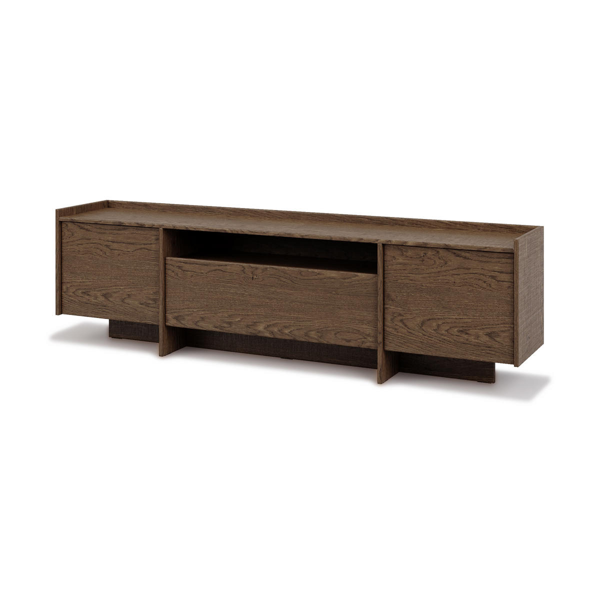 LOWBOARD Juni mit 3 Türen, 200 cm, Baltic Storm Eiche - Dunkelbraun, Holzwerkstoff (198/57/38cm) - Beautysofa