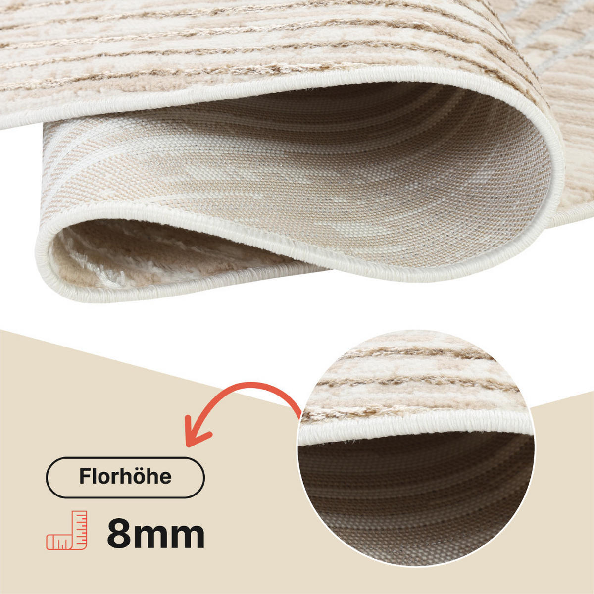 TEPPICH CRYSTAL ROUND Braun 240/240 cm - Braun, Textil (240/240cm) - Tapiso