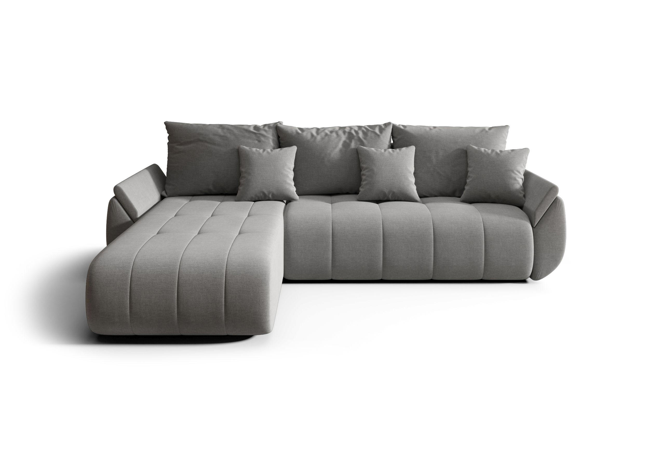 ECKSOFA mit Schlaffunktion TOKYO L Wind 90 - Dunkelgrau, Textil (280/185cm) - Bedante