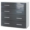 KOMMODE Pavos Grau Hochglanz - Grau, Holzwerkstoff (76/72/35cm) - Vladon