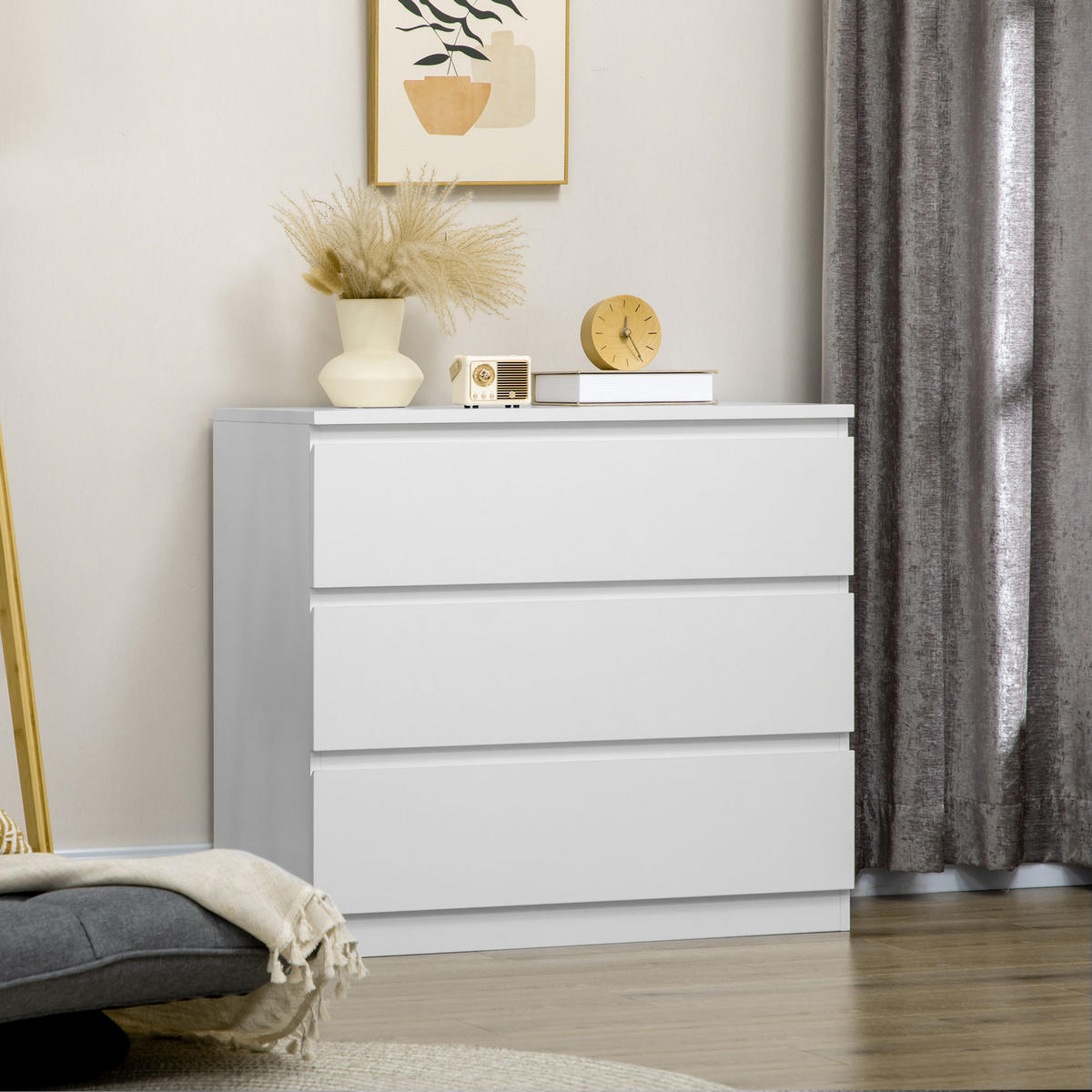 KOMMODE Weiß 80/39/73 cm - Weiß, Holzwerkstoff (80/73/39cm) - PANGIVO
