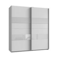 KLEIDERSCHRANK mit 2 Schiebetüren und Einlage - L180 cm - Weiß, Holzwerkstoff (65/200/180cm) - Calicosy