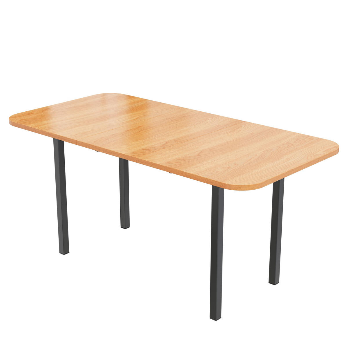ESSTISCH 80x160x75 cm in Eiche Hell aus MDF mit hochfester Stützkonstruktion ausziehbar - Eichefarben, Holzwerkstoff (80/160/75cm) - Modfu