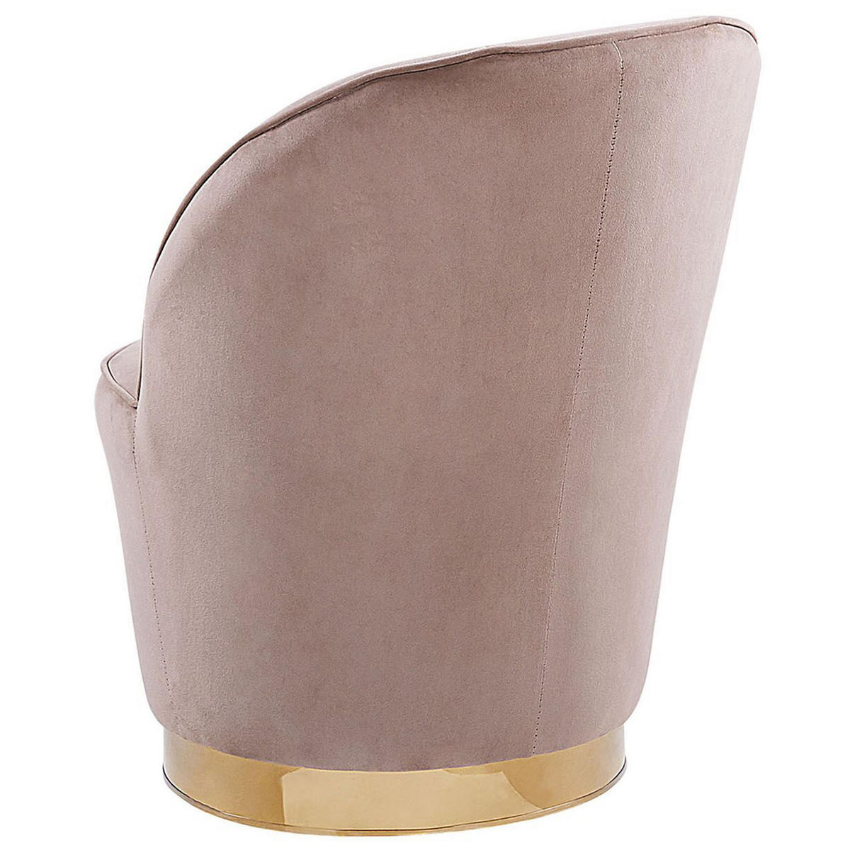 SESSEL Samtstoff Beige/Gold Alby - Beige, Textil/Metall (56/72/61cm) - Beliani