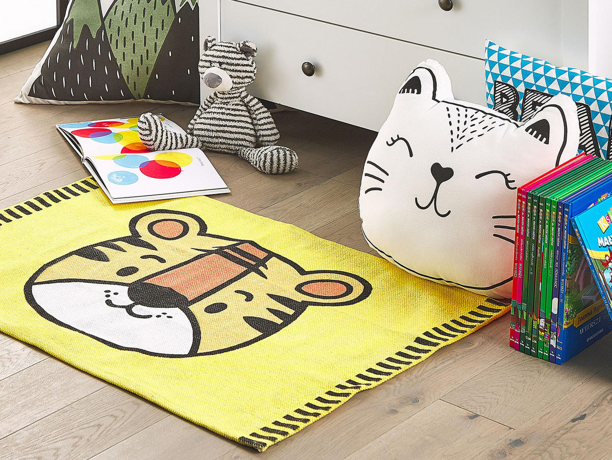 KINDERTEPPICH Ranchi 90/60 cm - Gelb, Textil (60/90cm) - Beliani