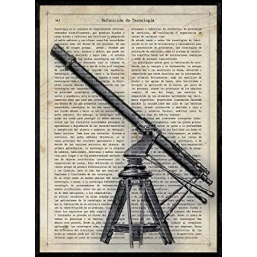 POSTER Teleskop A4 Schwarzer Rahmen - Schwarz, Papier (29.7/5/21cm) - Nacnic